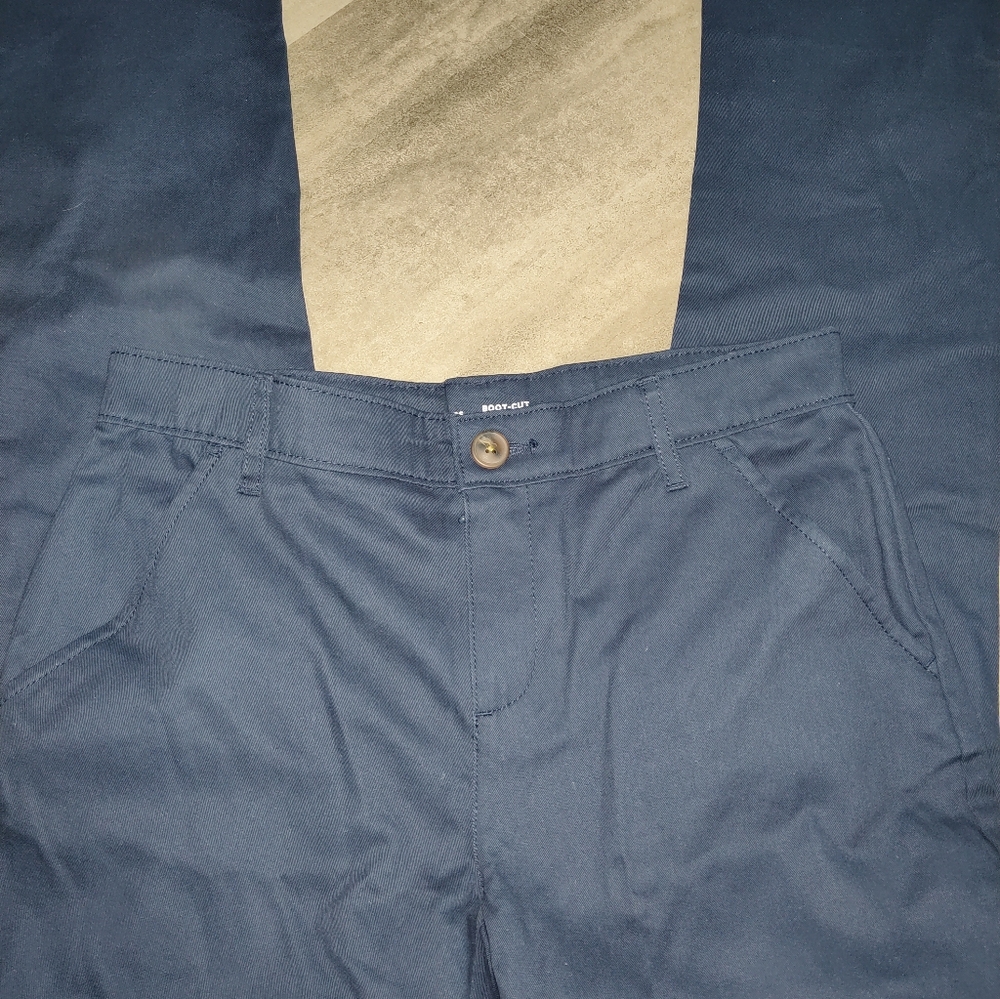 Old Navy Girls Uniform Pants – Boot-Cut Stretch – Navy Blue – Size 16 - Picture 3 of 6